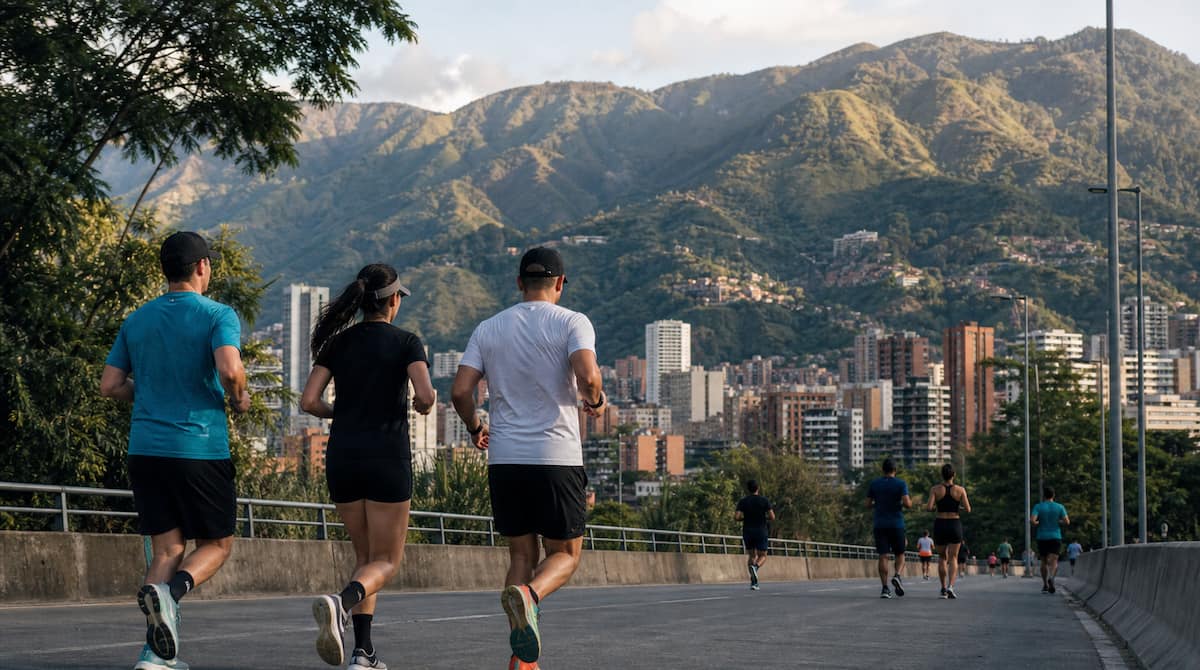 Corredores llegando a Medellín para correr una marathon internacional